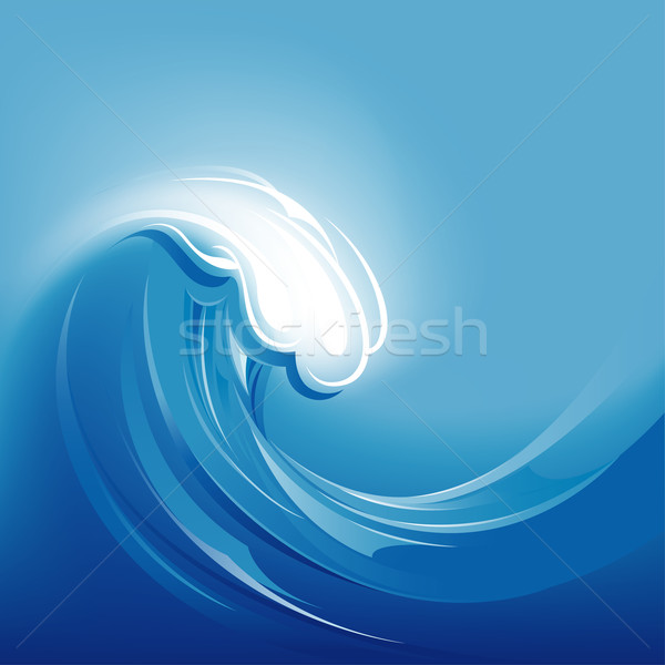 Abstrakten Welle editierbar Wasser Kunst blau Stock foto © jul-and