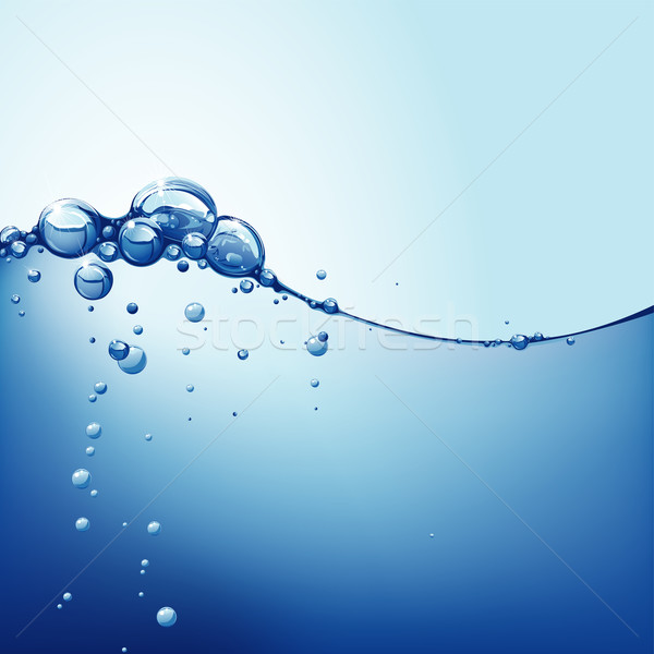Stockfoto: Water · golf · bubbels · oceaan · Blauw