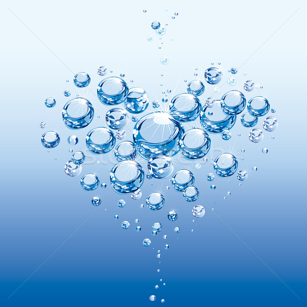 Corazón burbujas subacuático agua resumen Foto stock © jul-and