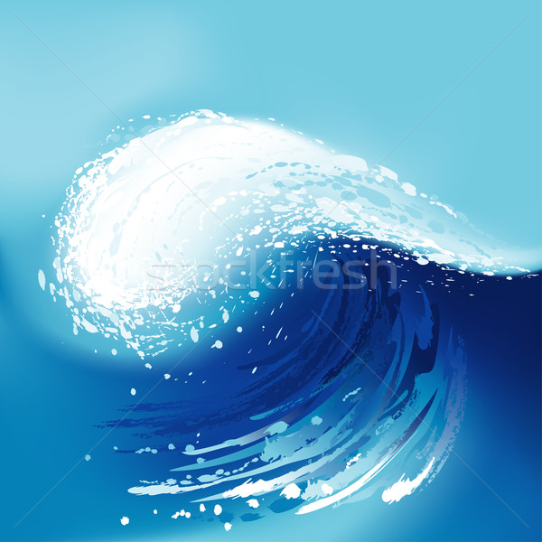 抽象的な 波 ビッグ 青 デザイン ストックフォト © jul-and