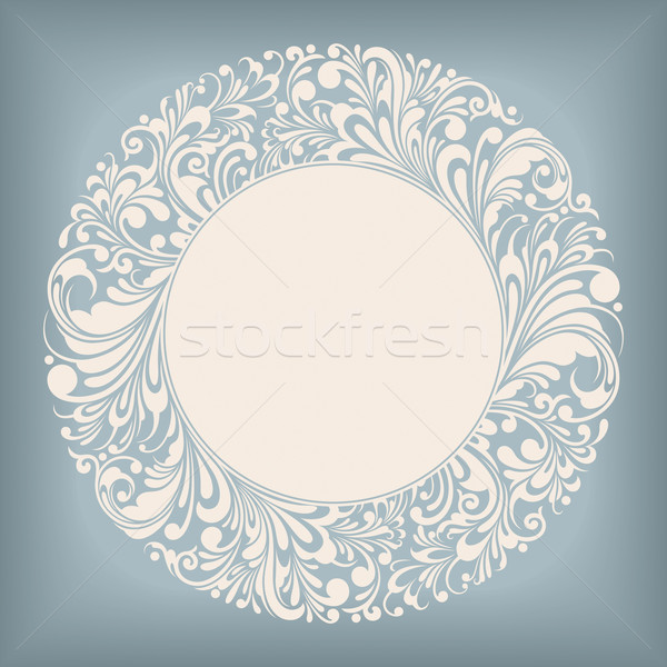 Stock foto: Ornament · Kreis · Label · Rahmen · floral · editierbar