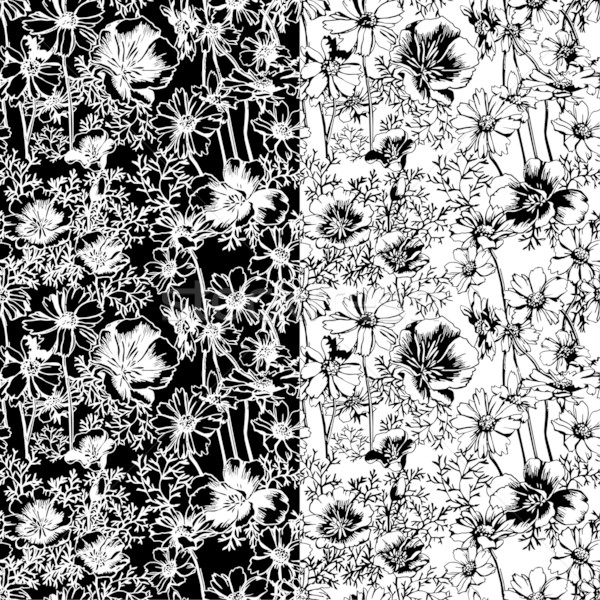 Blumenmuster floral Muster monochrome Tapete Stock foto © jul-and