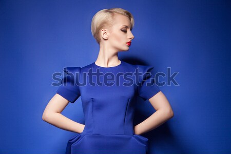 Elegant fashion model with short blonde hair Stock photo © julenochek