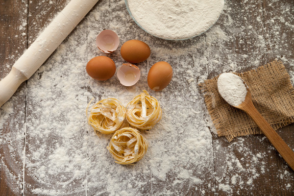 Gasztronómia főzés folyamat finom tojások liszt Stock fotó © julenochek