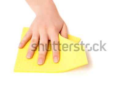 Female hand removes dust from surface. Stock photo © julenochek