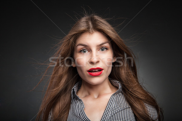 Confused woman got really surprised. Stock photo © julenochek