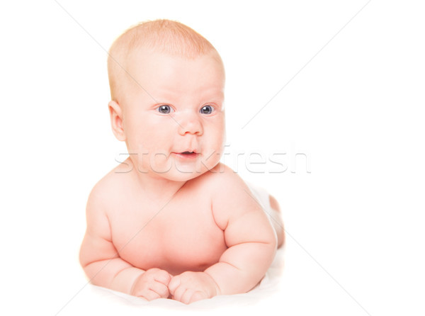 Boldog fiatal baba pocak izolált fehér Stock fotó © julenochek