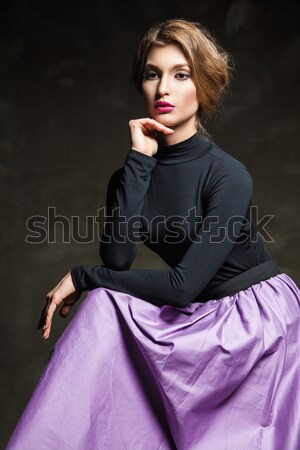 Young model with pink lips  Stock photo © julenochek