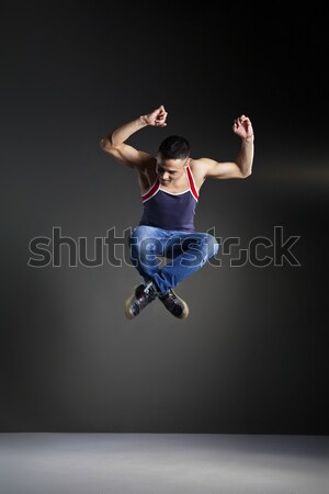 Stockfoto: Danser · poseren · studio · cool · naar · muziek