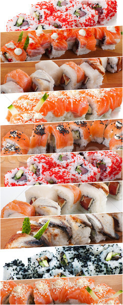 Heerlijk sushi collage hartig asian Stockfoto © julenochek