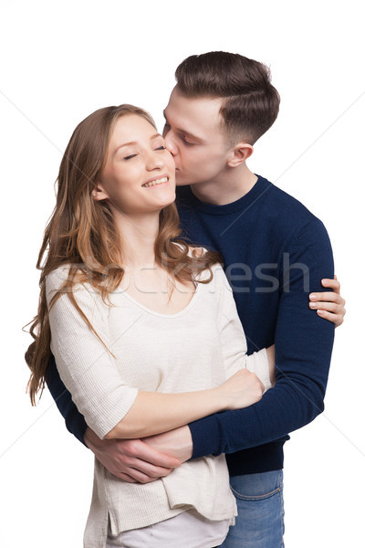 Hugging couple kissing Stock photo © julenochek