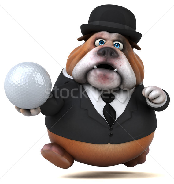 Stock foto: Spaß · Bulldogge · 3D-Darstellung · Business · Hund · Sport