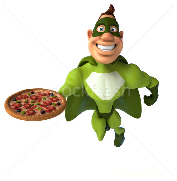 Diversão homem corpo pizza acelerar Foto stock © julientromeur