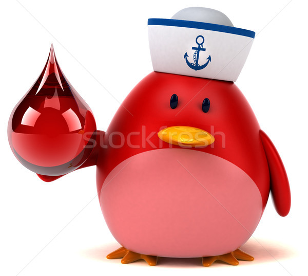 Stock photo: Red bird - 3D Illustration