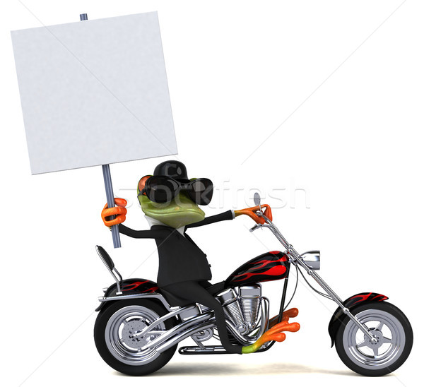 Spaß Frosch Motorrad 3D-Darstellung Design Reise Stock foto © julientromeur