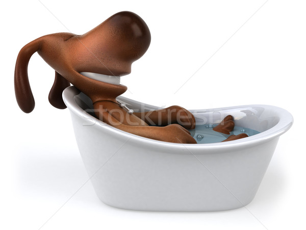 Cane vasca da bagno animale orecchio sapone animali Foto d'archivio © julientromeur