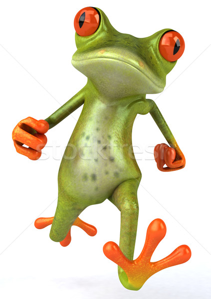 Zdjęcia stock: żaba · uruchomiony · charakter · zielone · zwierząt · środowiska