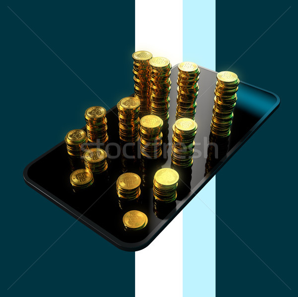 Phone and money - 3D Illustration Stock photo © julientromeur