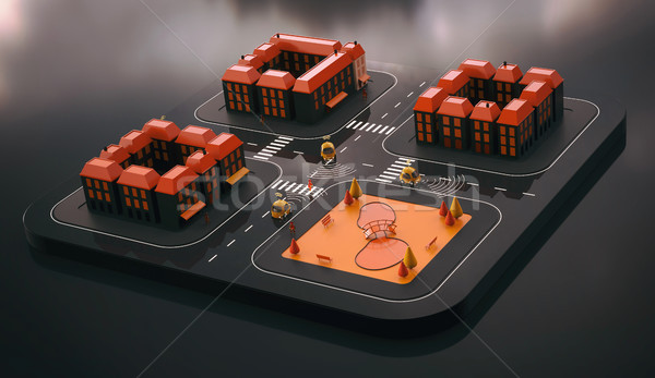 Sel-driving cars - 3D Illustration Stock photo © julientromeur