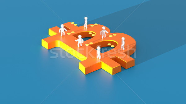 Money or bitcoin - 3D Illustration Stock photo © julientromeur