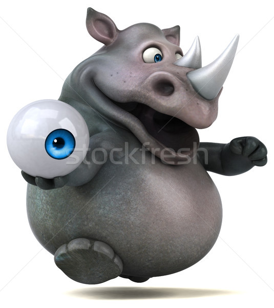Stock photo: Fun rhinoceros - 3D Illustration