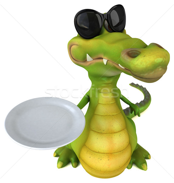 Krokodil Spaß Essen glücklich Design Kunst Stock foto © julientromeur