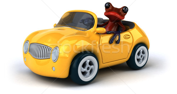 весело лягушка 3d иллюстрации автомобилей среде иллюстрация Сток-фото © julientromeur