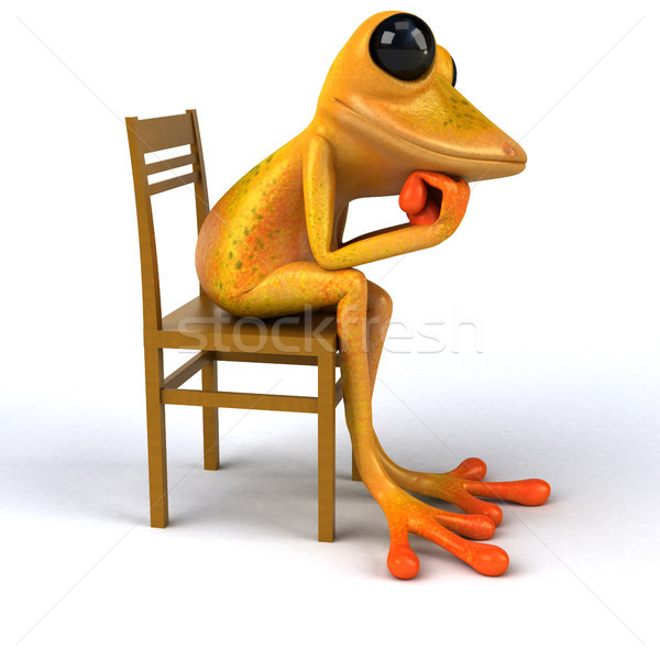 Zabawy żaba 3d ilustracji zdaniem środowiska ilustracja Zdjęcia stock © julientromeur