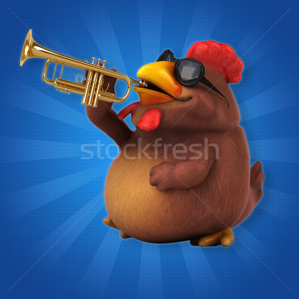 Stock photo: Fun chicken - 3D Illustration