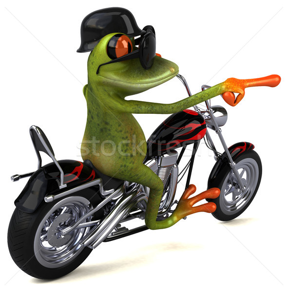 Fun frog on a motorcycle - 3D Illustration Stock photo © julientromeur