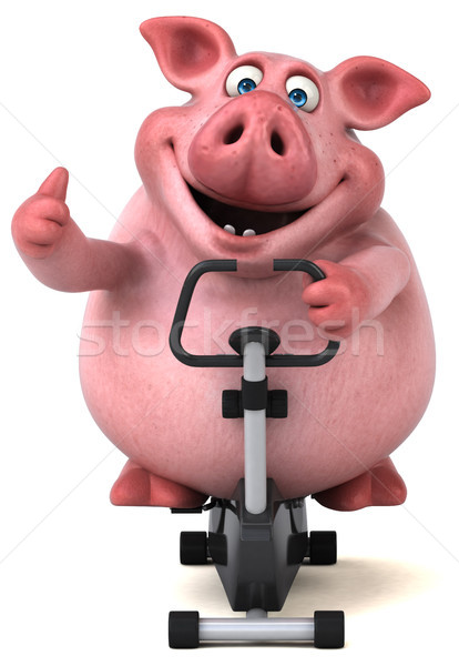 Diversão porco ilustração 3d comida esportes gordura Foto stock © julientromeur