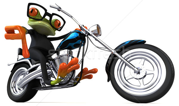 Fun frog on a motorcycle - 3D Illustration Stock photo © julientromeur