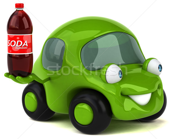 Divertimento auto illustrazione 3d strada metal verde Foto d'archivio © julientromeur