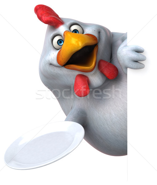 Spaß Huhn 3D-Darstellung Essen Design Vogel Stock foto © julientromeur