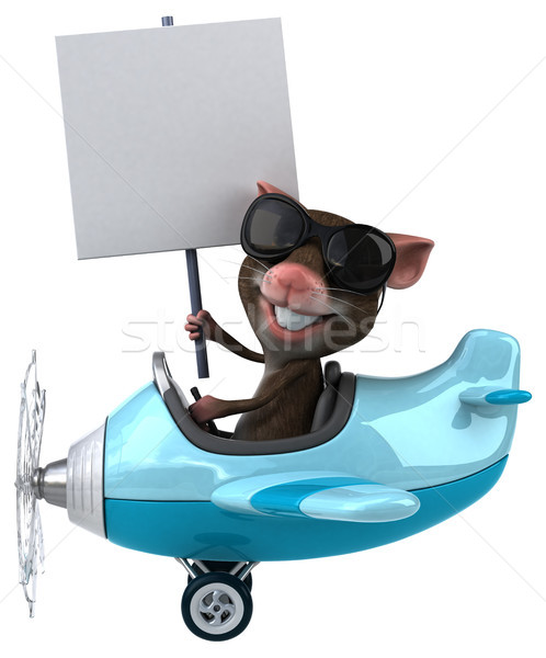 Leuk muis vliegtuig grappig dier lucht Stockfoto © julientromeur