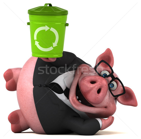 楽しい 豚 3次元の図 ビジネスマン スーツ 脂肪 ストックフォト © julientromeur