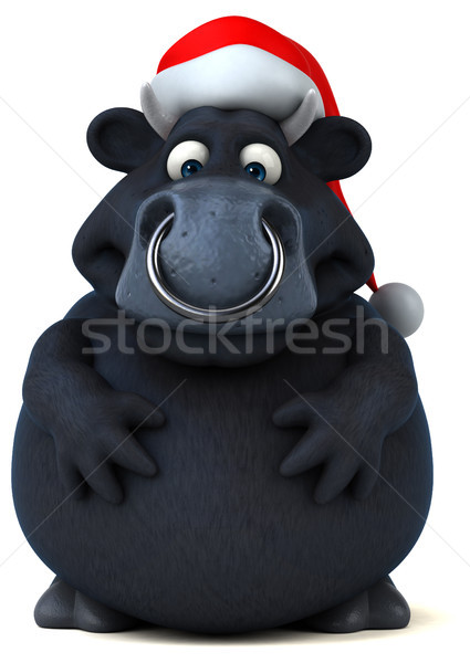 Stock photo: Black bull - 3D Illustration