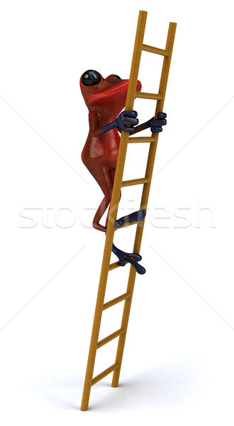весело лягушка красный тропические лестнице 3D Сток-фото © julientromeur