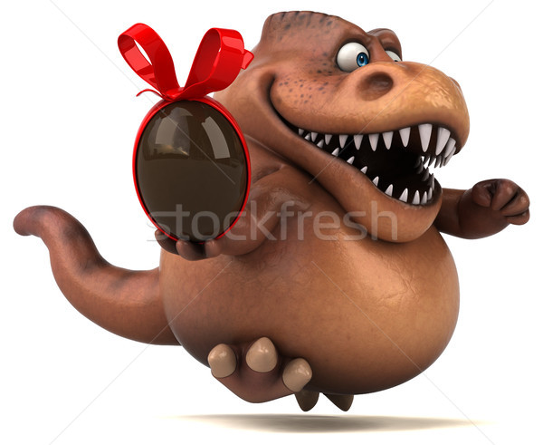 Leuk 3d illustration chocolade tanden dier geschiedenis Stockfoto © julientromeur