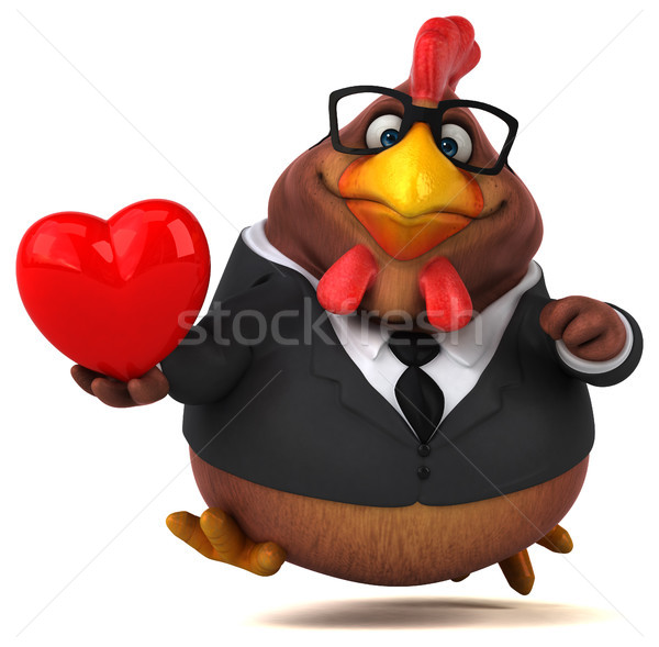 Amusement poulet 3d illustration affaires coeur oiseau [[stock_photo]] © julientromeur