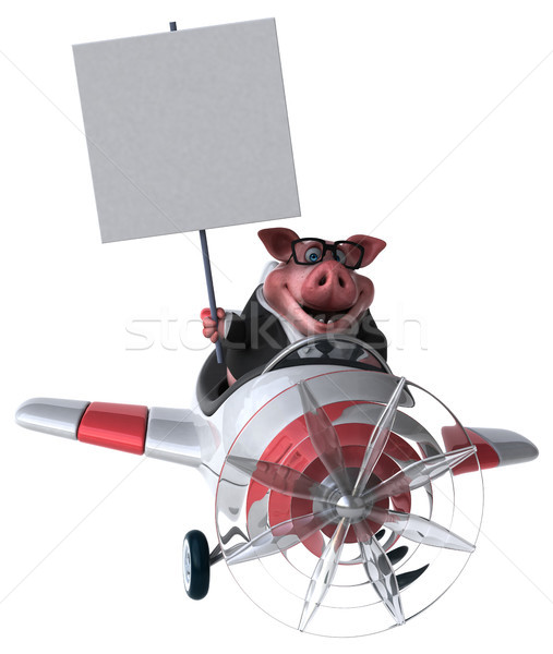 Amusement porc 3d illustration livres école homme d'affaires [[stock_photo]] © julientromeur