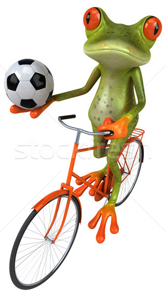 Stock fotó: Jókedv · béka · futball · sport · futball · bicikli