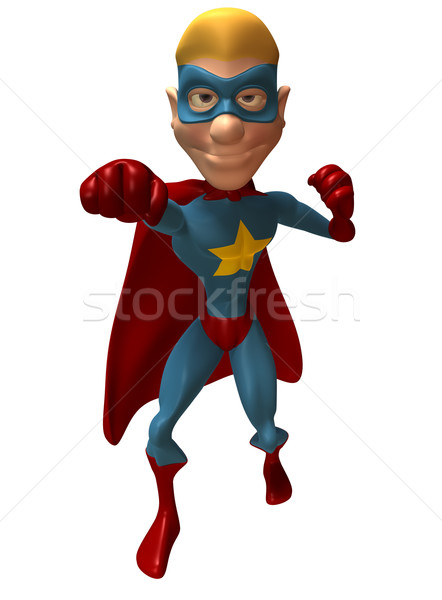 Сток-фото: Superhero · синий · весело · маске · желтый · загрузка