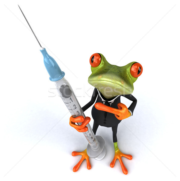 Foto stock: Diversão · sapo · médico · tropical · seringa · 3D