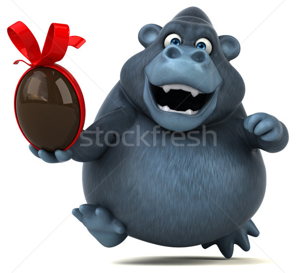 Stock fotó: Jókedv · gorilla · 3d · illusztráció · természet · csokoládé · Afrika
