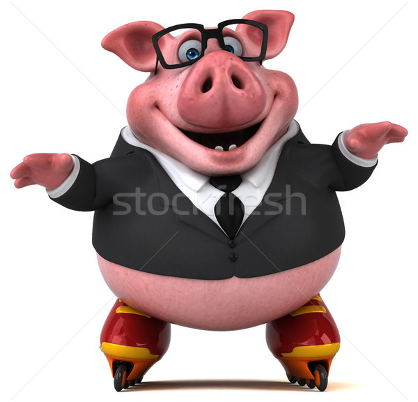 Amusement porc 3d illustration livres école homme d'affaires [[stock_photo]] © julientromeur