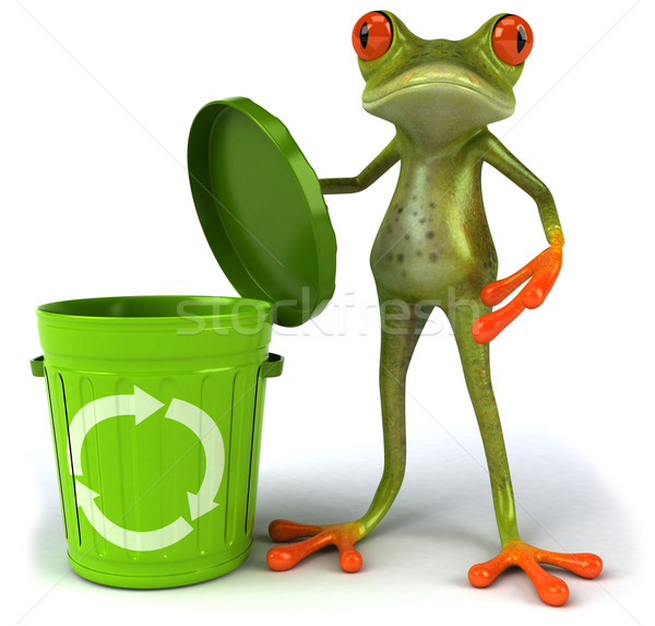Frosch Müll Natur grünen Tier Umwelt Stock foto © julientromeur