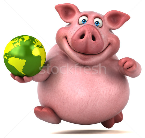 楽しい 豚 3次元の図 食品 脂肪 惑星 ストックフォト © julientromeur