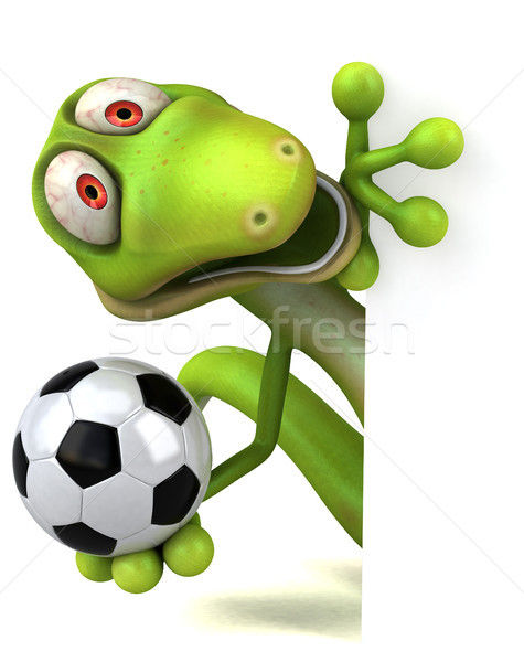 Diversão lagarto futebol verde cor animal Foto stock © julientromeur