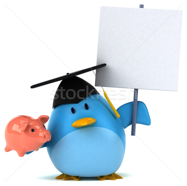 Kék madár 3d illusztráció pénz internet művészet Stock fotó © julientromeur